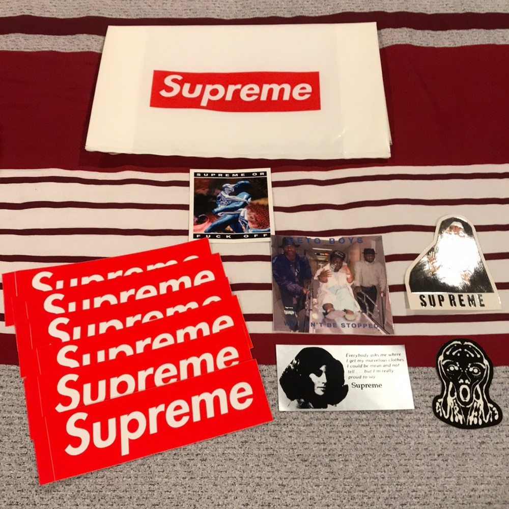 Supreme bag and stickers